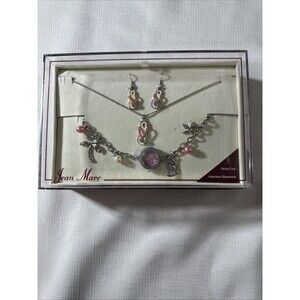Jean Marc Beach Themed Pink Jewelry Set “ Watch Needs Battery” Flip Flop Design